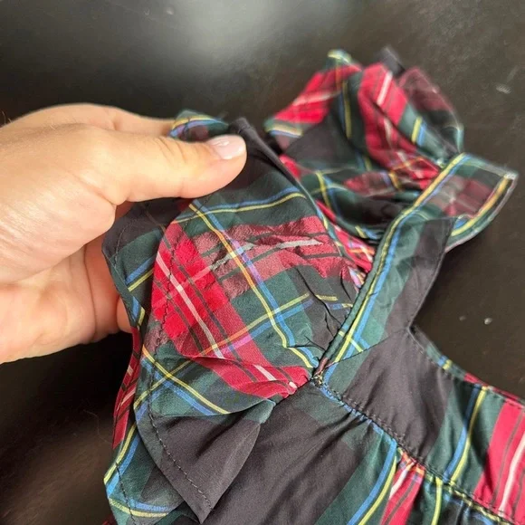 Vineyard Vines Kids Plaid Dress in Red, Green, and Black - Picture 4 of 7